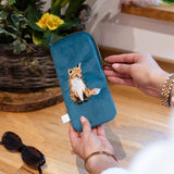 Wrendale Designs by Hannah Dale Embroidered Glasses Pouch - Daydreamer - Fox