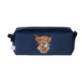 Wrendale Designs by Hannah Dale Embroidered Make Up Brush Bag - Daisy Coo - Highland Cow