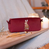 Wrendale Designs by Hannah Dale Embroidered Make Up Brush Bag - Golden Hour - Hare