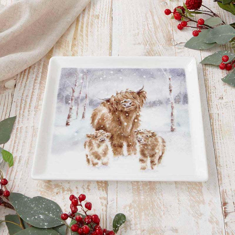 Wrendale Designs by Hannah Dale Fine China 23cm Square Plate - Highland Star