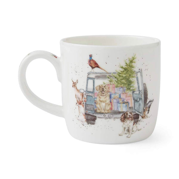 Wrendale Designs by Hannah Dale Fine China Mug - Driving Home For Christmas