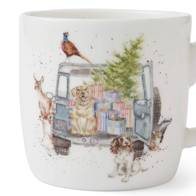 Wrendale Designs by Hannah Dale Fine China Mug - Driving Home For Christmas