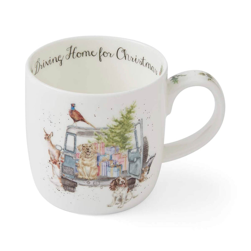 Wrendale Designs by Hannah Dale Fine China Mug - Driving Home For Christmas