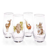 Wrendale Designs by Hannah Dale Set of 4 Animal Hi-Ball Glasses
