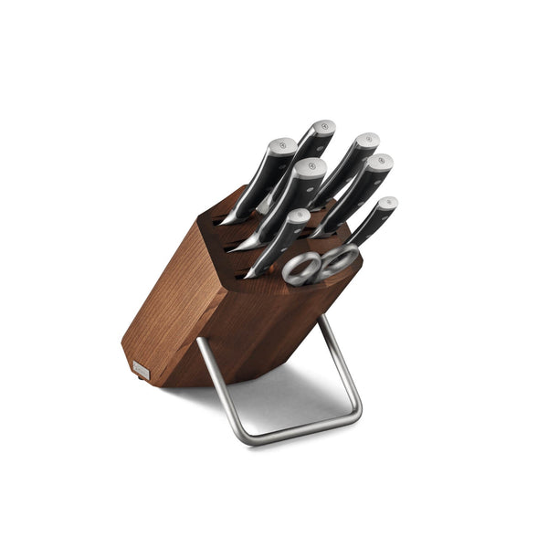 Wusthof Classic Ikon 9-Piece Heat Treated Beech Knife Block Set