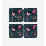 Sara Miller London India Set of 4 Coasters - Hummingbird