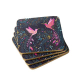 Sara Miller London India Set of 4 Coasters - Hummingbird