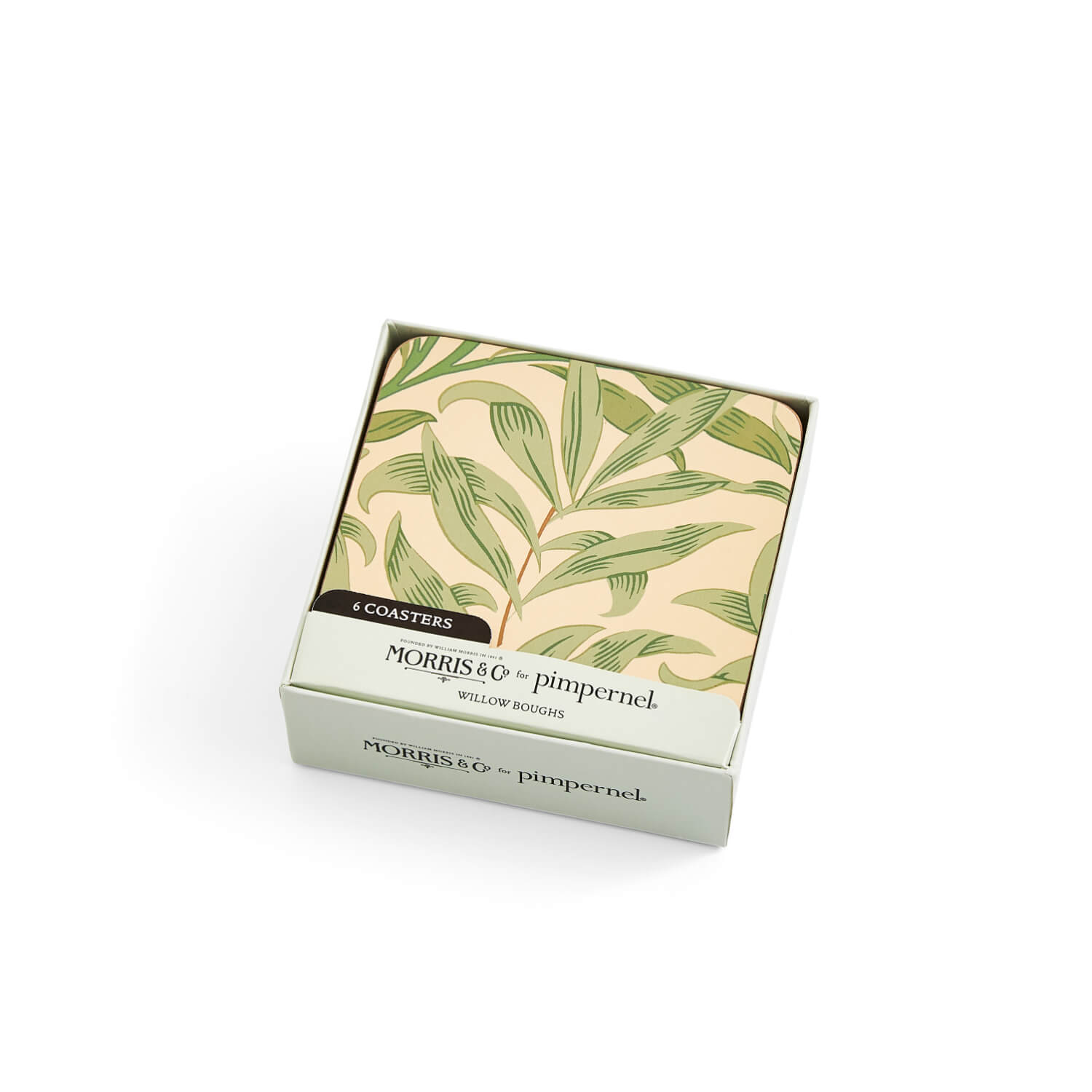 Buy Morris & Co | Willow Bough Set Of Six Coasters - Green – Potters ...
