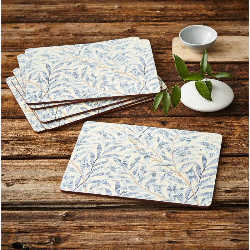 Morris & Co Willow Bough Set Of Six Placemats - Blue