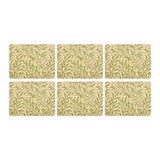 Morris & Co Willow Bough Set Of Six Placemats - Green