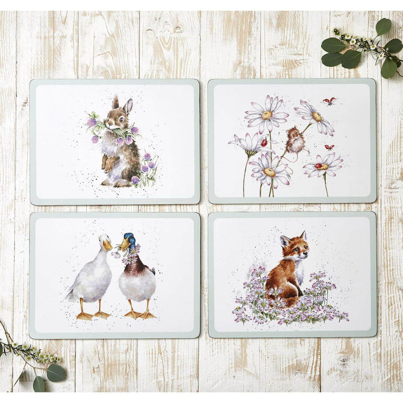 Wrendale Designs by Hannah Dale 4-Piece Large Placemats Set - Wildflowers