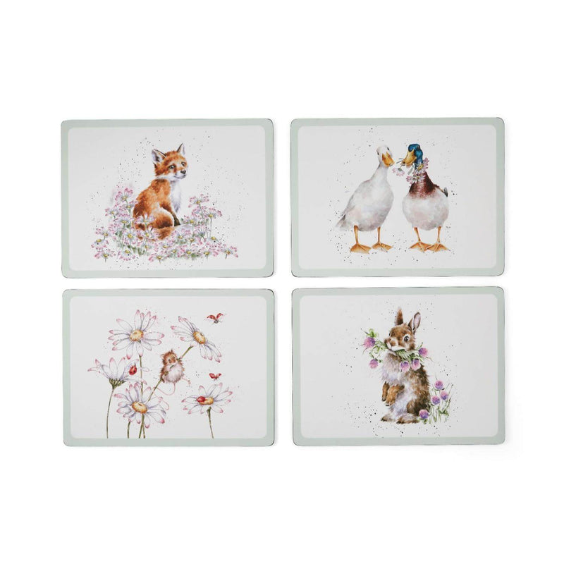 Wrendale Designs by Hannah Dale 4-Piece Large Placemats Set - Wildflowers