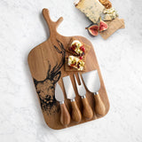 Taylor's Eye Witness Stag Acacia Cheese Board & 4-Piece Cheese Knife Set