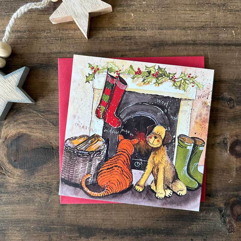 Alex Clark Pack Of 8 Christmas Cards - Yuletide Hearth