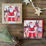 Alex Clark Pack Of 8 Christmas Cards -  Santa & Reindeer