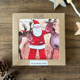 Alex Clark Pack Of 8 Christmas Cards -  Santa & Reindeer