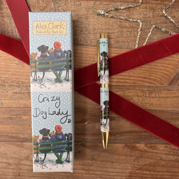 Alex Clark Christmas Ballpoint Pen - Crazy Dog Lady