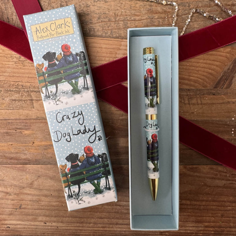 Alex Clark Christmas Ballpoint Pen - Crazy Dog Lady