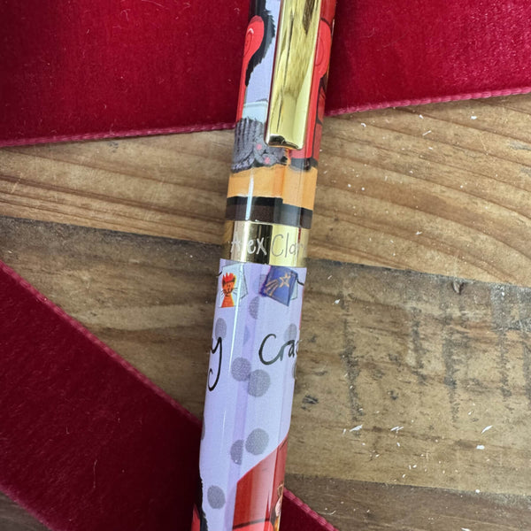Alex Clark Christmas Ballpoint Pen - Crazy Cat Lady