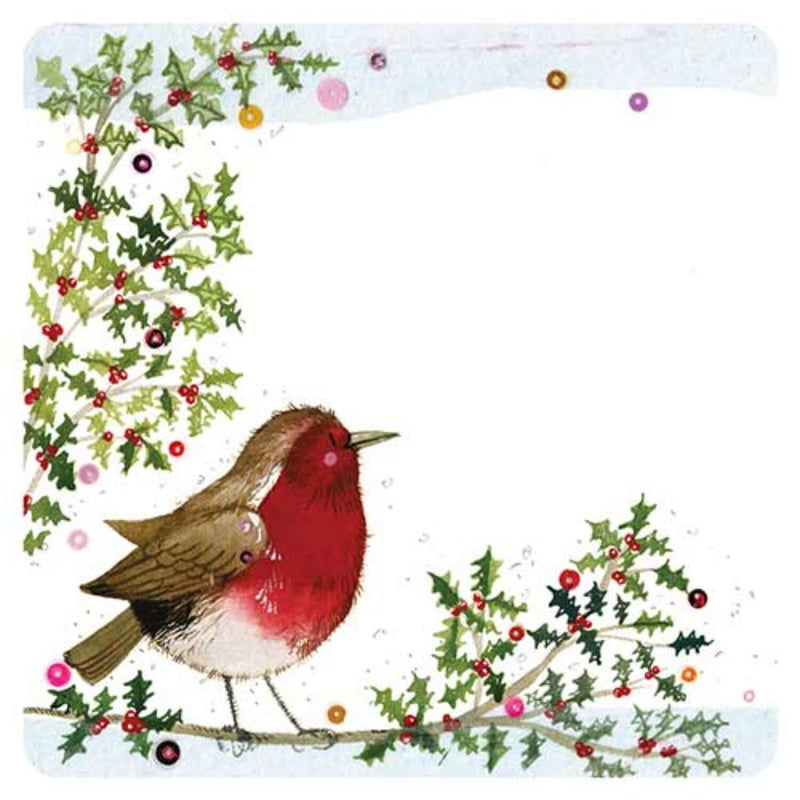 Alex Clark Christmas Coaster - Robin