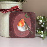 Alex Clark Christmas Coaster - Robin and Holly