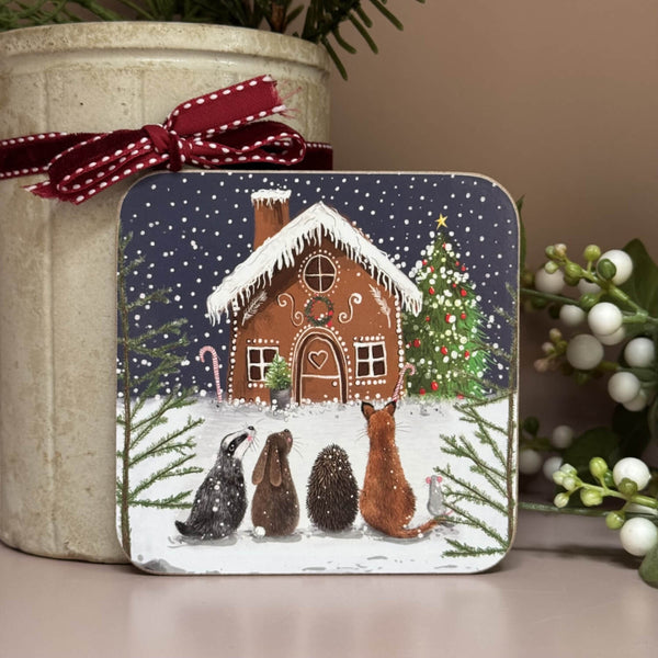 Alex Clark Christmas Coaster - Gingerbread House