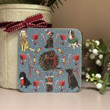 Alex Clark Christmas Coaster - Christmas Dogs