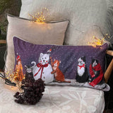 Alex Clark Christmas 50cm Cushion - Cats And Snowman