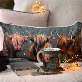 Alex Clark Christmas 50cm Cushion - Highland Cows