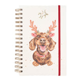 Wrendale Designs by Hannah Dale Christmas A5 Spiral Notebook - Mistletoe & Barks