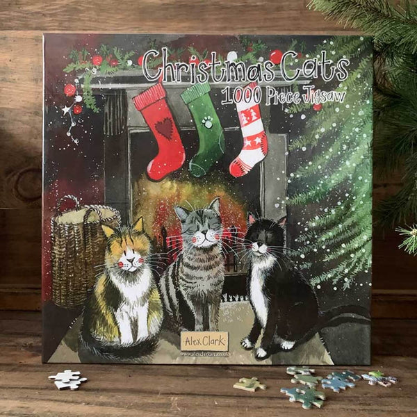 Alex Clark Christmas 1000 Piece Jigsaw Puzzle - Christmas Cats