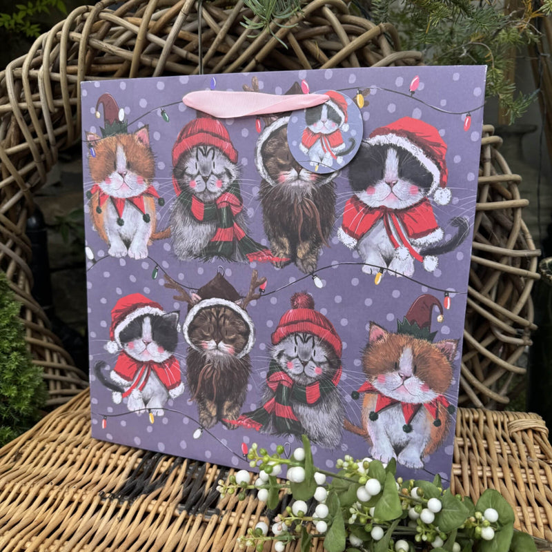 Alex Clark Christmas Large Gift Bag - Cats