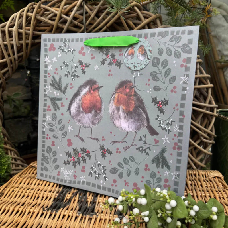 Alex Clark Christmas Large Gift Bag - Robins
