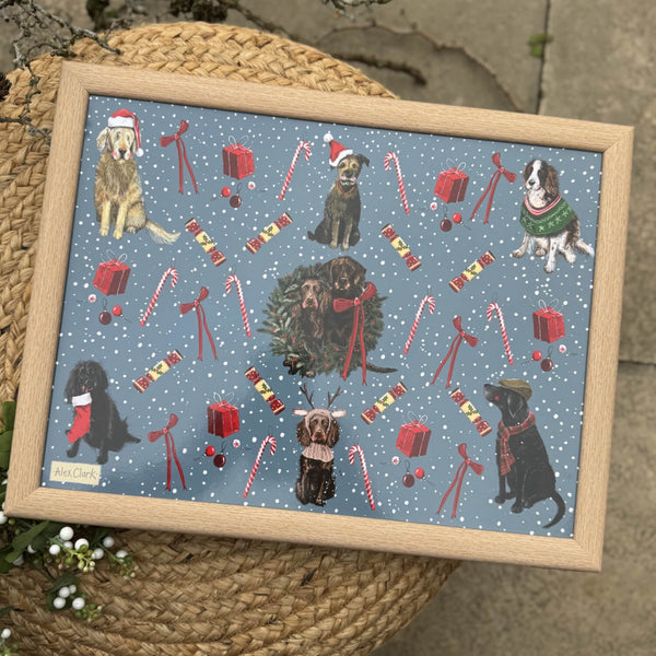 Alex Clark Christmas Lap Tray - Christmas Dogs