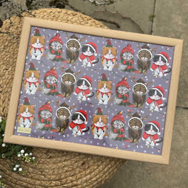 Alex Clark Christmas Lap Tray - Christmas Cats