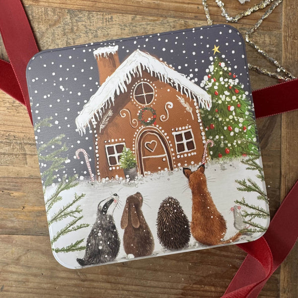 Alex Clark Christmas Large Square Tin - Gingerbread House