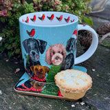Alex Clark Christmas 400ml China Mug - Festive Dogs