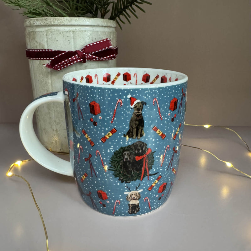 Alex Clark Christmas 400ml China Mug - Christmas Dogs