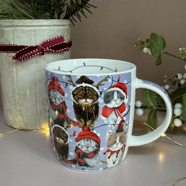 Alex Clark Christmas 400ml China Mug - Christmas Cats