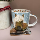 Alex Clark Christmas 400ml China Mug - Horse & Robin