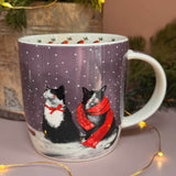 Alex Clark 400ml New Bone China Mug - Cats And Snowman