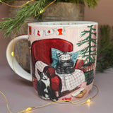 Alex Clark 400ml New Bone China Mug - Cats And Fireplace