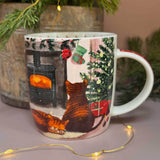 Alex Clark 400ml New Bone China Mug - Cats And Fireplace
