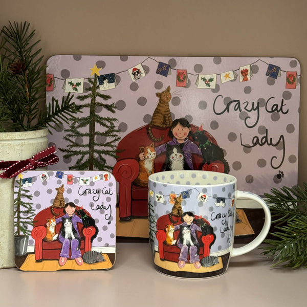 Alex Clark Christmas Placemat - Crazy Cat Lady