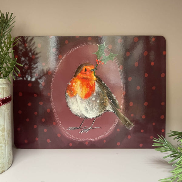 Alex Clark Christmas Placemat - Robin & Holly