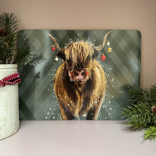Alex Clark Christmas Placemat - Highland Cow