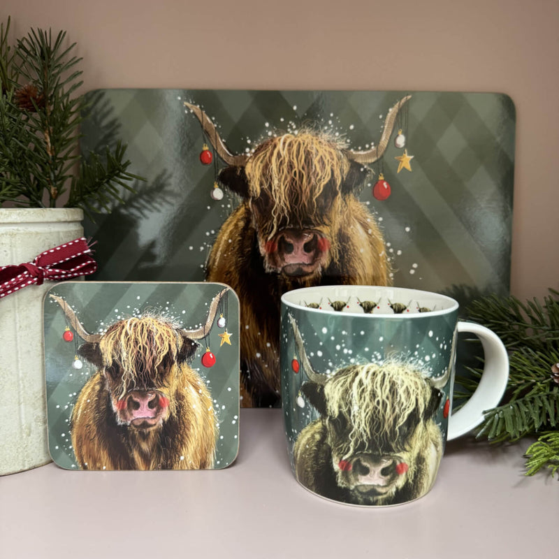 Alex Clark Christmas Placemat - Highland Cow