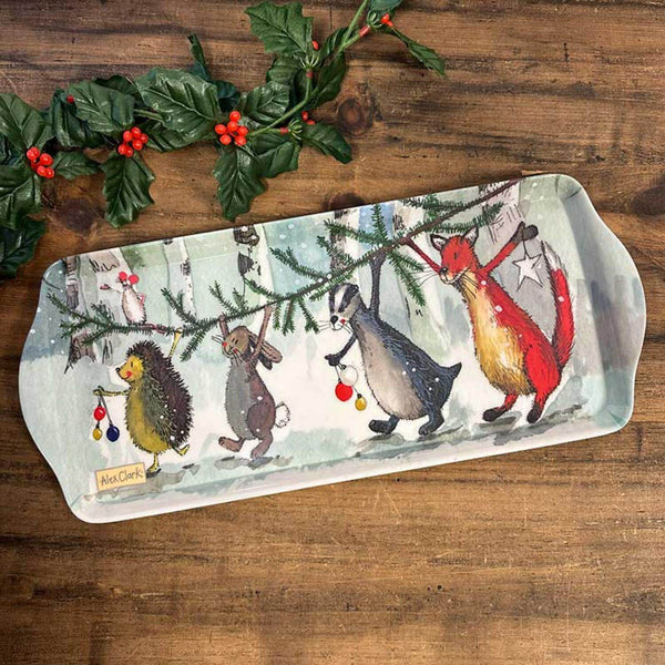 Alex Clark Christmas Medium Tray - Festive Friends