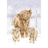 Wrendale Designs by Hannah Dale Christmas A6 Notebook - A Highland Christmas - Cow