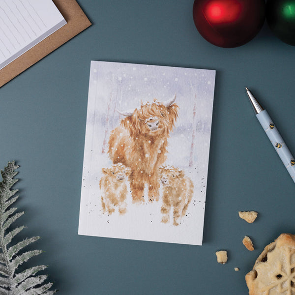 Wrendale Designs by Hannah Dale Christmas A6 Notebook - A Highland Christmas - Cow